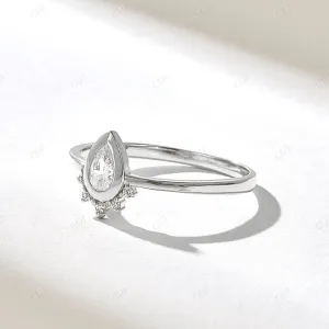 0.21CTW Pear Cut Lab Grown Diamond Tiara Engagement Ring