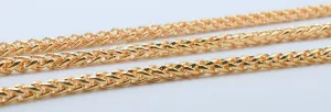 3 Foots 4mm Gold Filled Look, Wheat Chain, 18K Gold Filled Look, Findings For Jewelry Making GFC126H