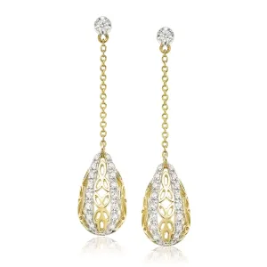 9ct Yellow Gold Round Cut 0.15 Carat tw Diamond Earrings