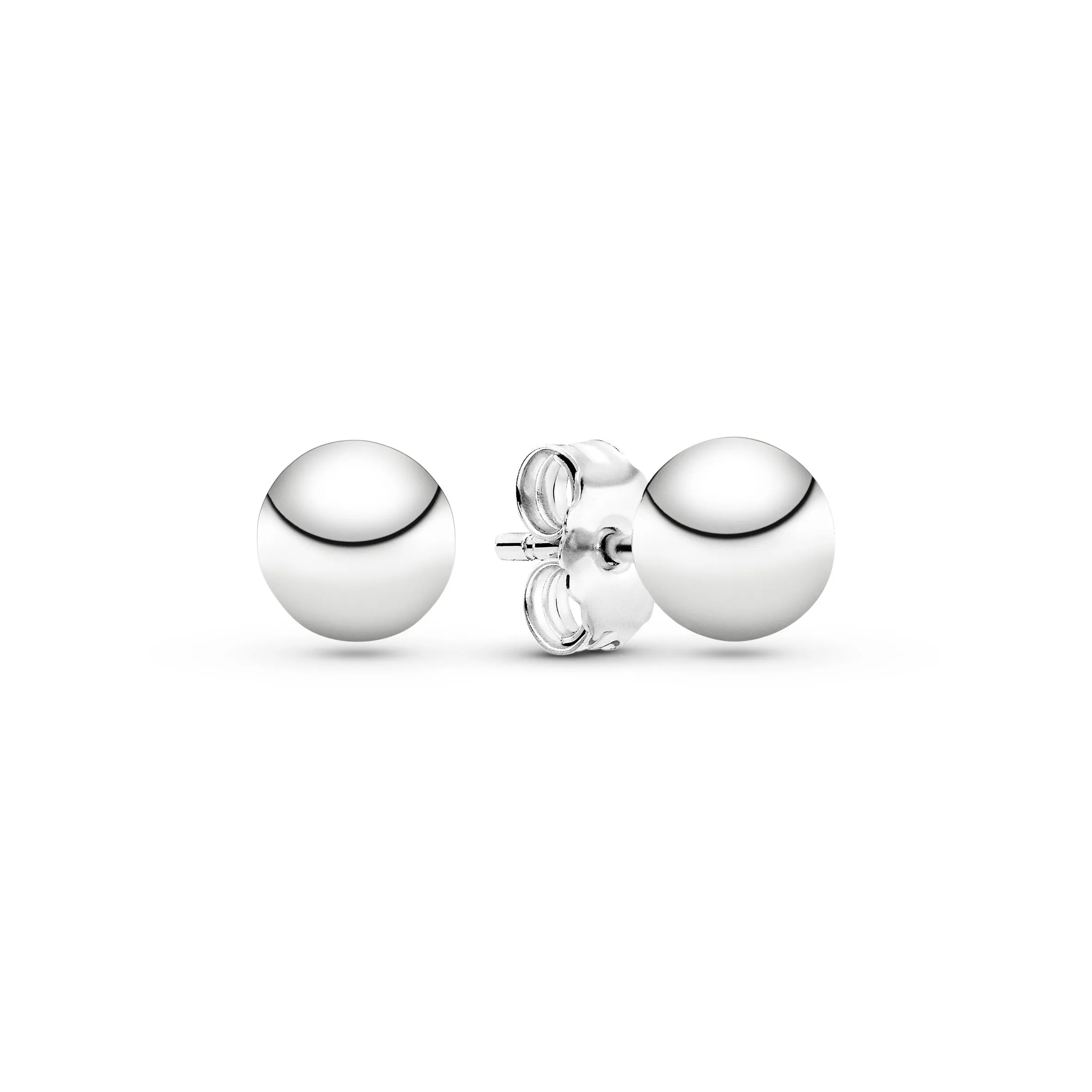 Bead silver stud earrings