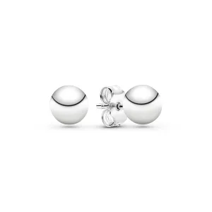 Bead silver stud earrings