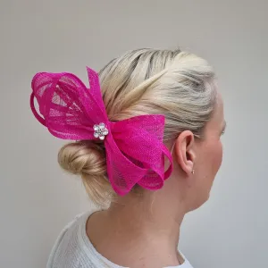 Boardmans Ariel Layered Bow Clip In Fuchsia