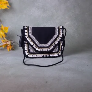 Boho beaded bags - Black Colour Prints (Big )