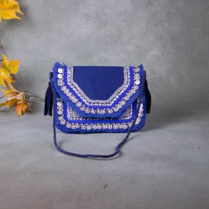 Boho beaded bags - Blue Colour Prints (Big )