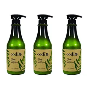 Codi Olive Hand and Body Lotion - Organic Olive Formula to Keep Skin Soft and Fresh - Antioxidant and Vitamin Enriched Formula with Moisturizing Effect - 3 Bottles of 750ml