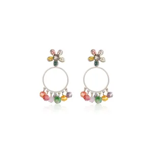 Cressida Beaded Hoop Rainbow Earrings