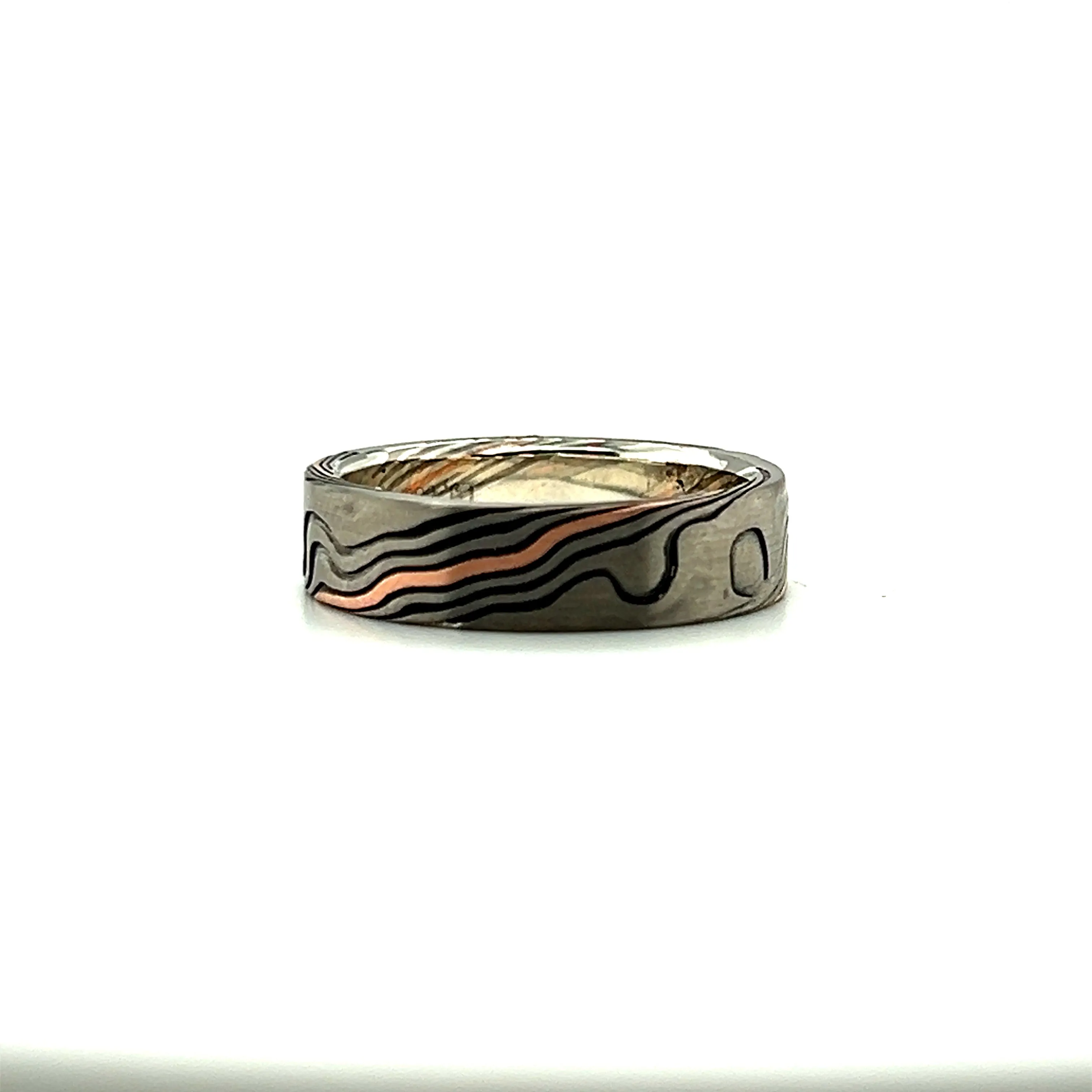 Custom Mokume Gane Gold & Silver Band