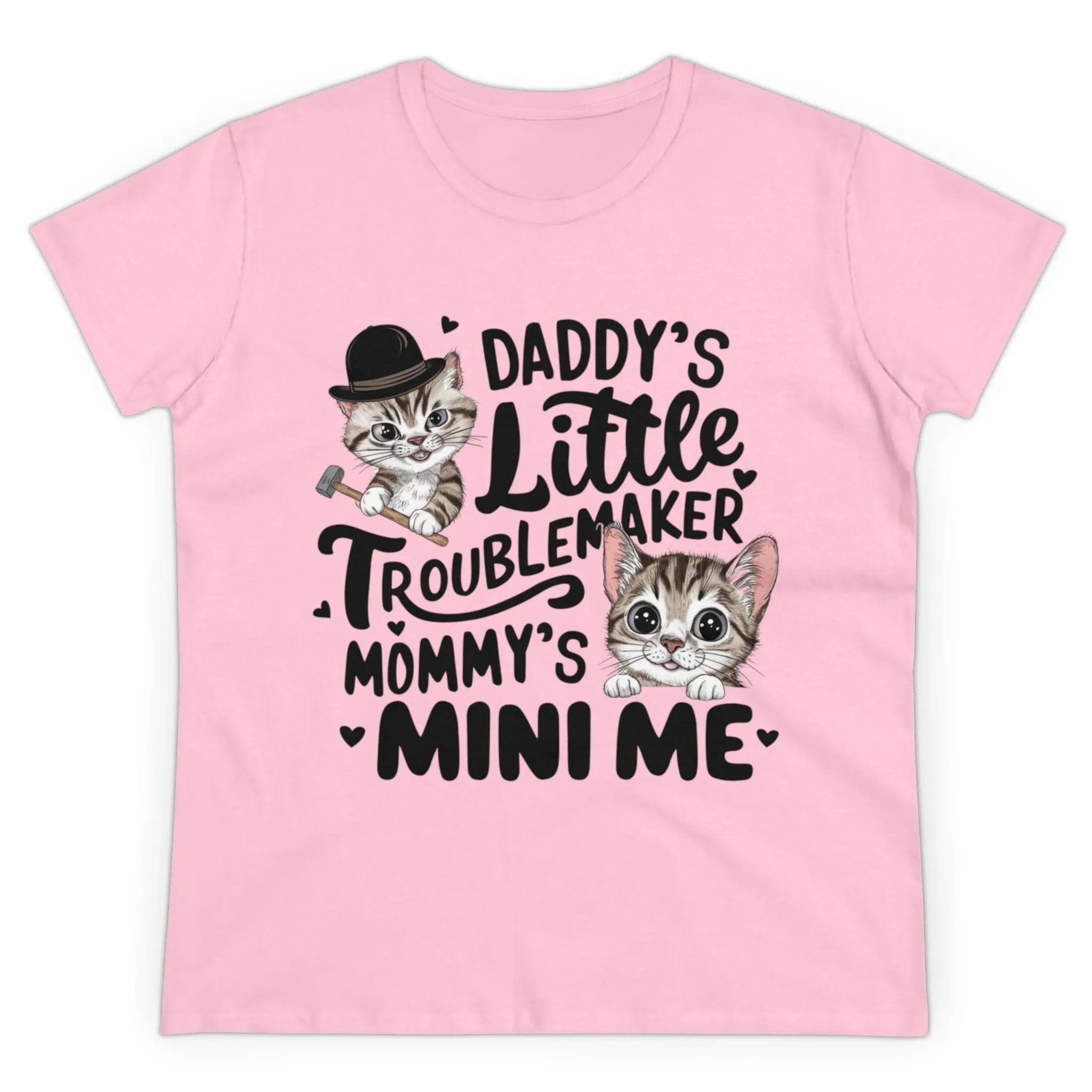 Daddy Little Troublemaker Womens Short Sleeve Regular Fit Cotton Tees