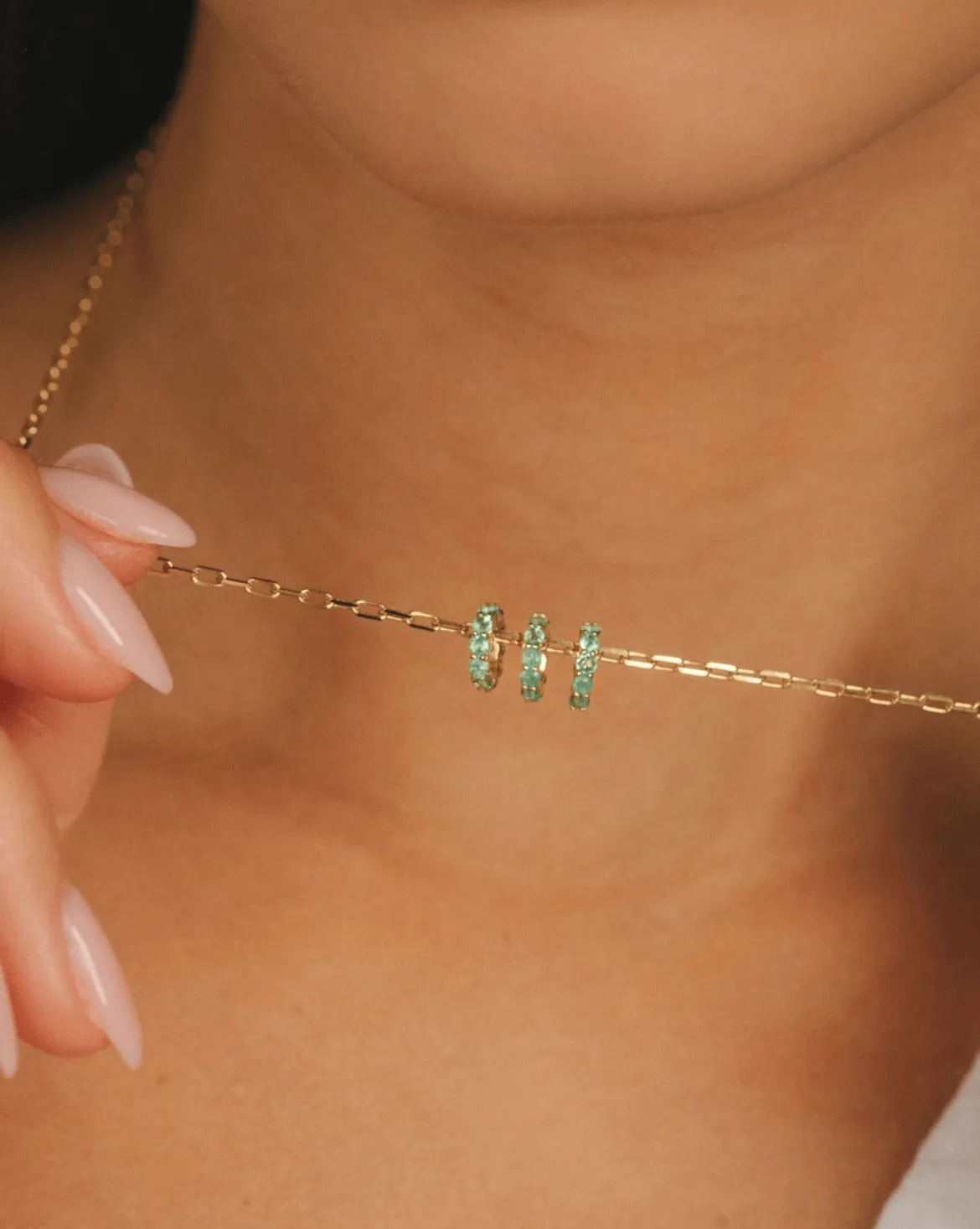 Emerald Spacer - 10k Solid Gold