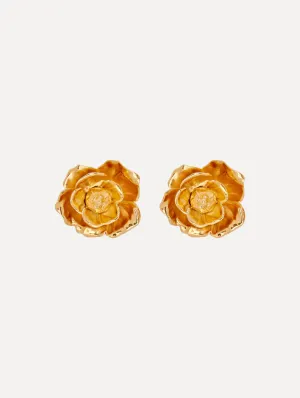 Gardenia Stud Clip-On Earrings