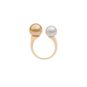 Golden South Sea & Akoya Pearl Ring