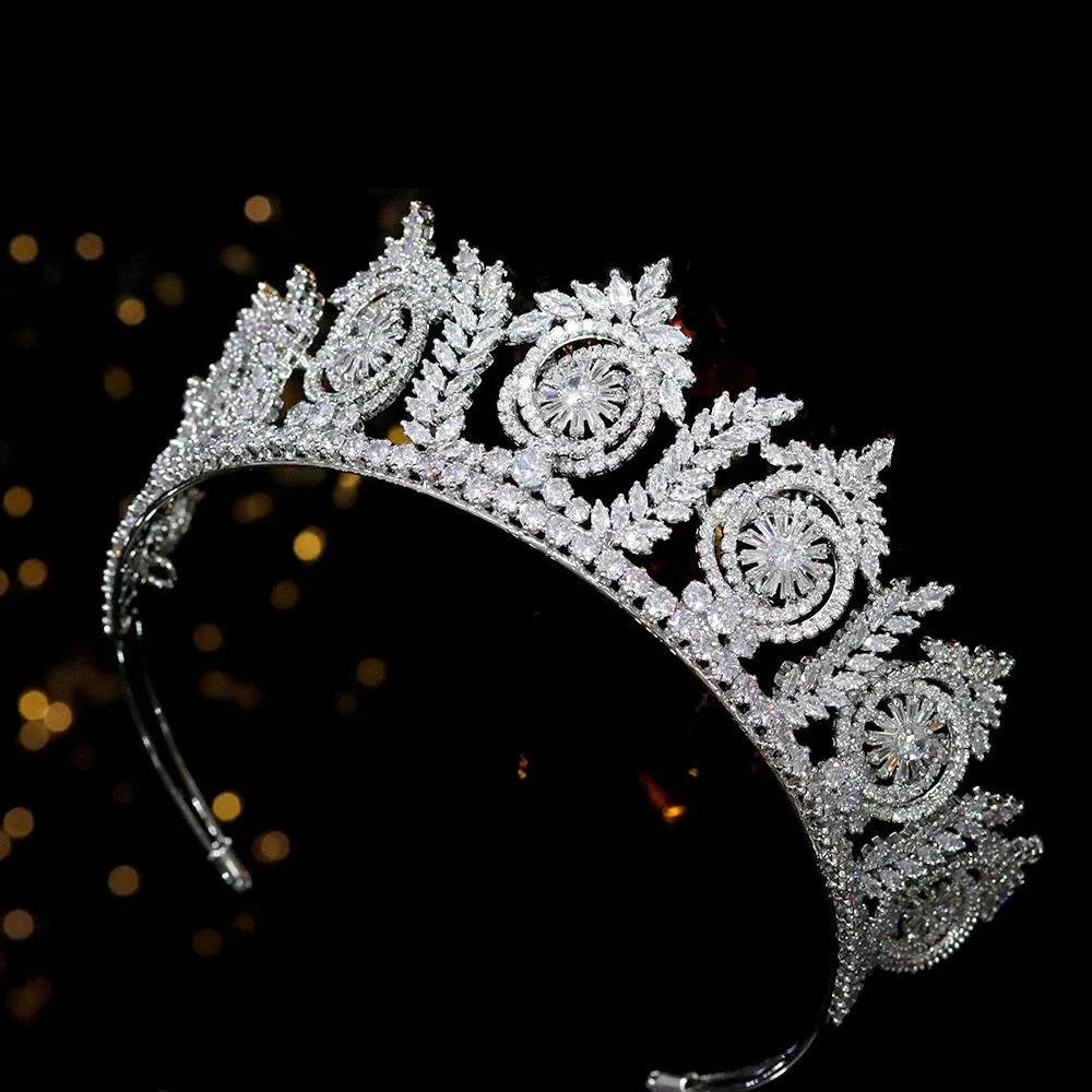 Gorgeous Couture Royal Zircon Crystal Bridal Tiara Crown