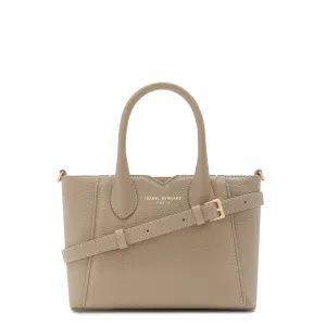 Honoré Cloe Mini taupe calfskin leather handbag