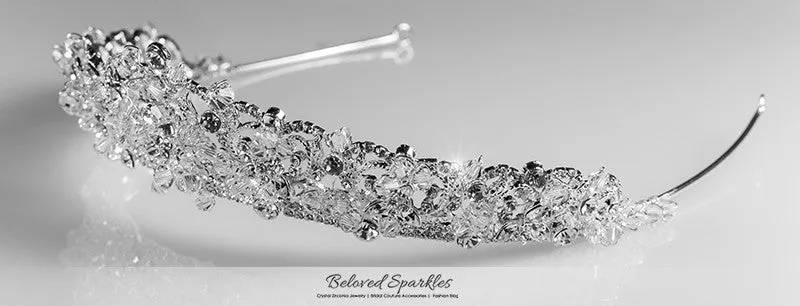 Ingrid Royal Cluster Silver Tiara | Swarovski Crystal