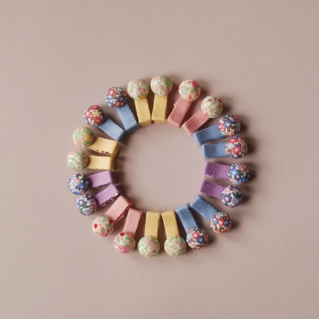 Kit & Kate Button Children's Hair Clips - Shell Pink