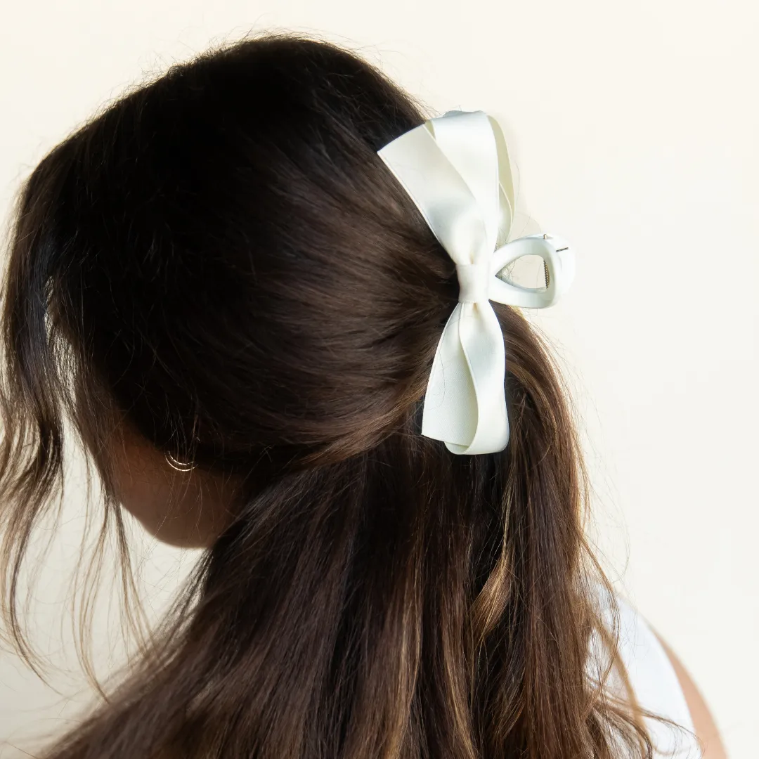 Large Bow Clip - Ivory