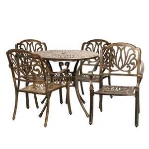 Livsip Outdoor Furniture 5 Piece Dining Set Chairs Table Bistro Set Patio Garden