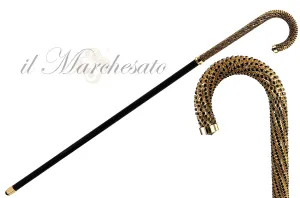 Luxury Walking stick Encrusted with hundreds Black Crystals