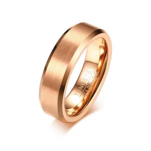 Matte Finished Rose Gold Tungsten Carbide Band