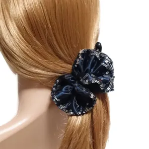 Meshed satin hair bow Banana clip Spangle Trim Bow Hair Clip  Women Hair Accessory