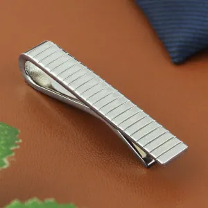 Peluche Horizontal Silver Super Sleek Tie Pin