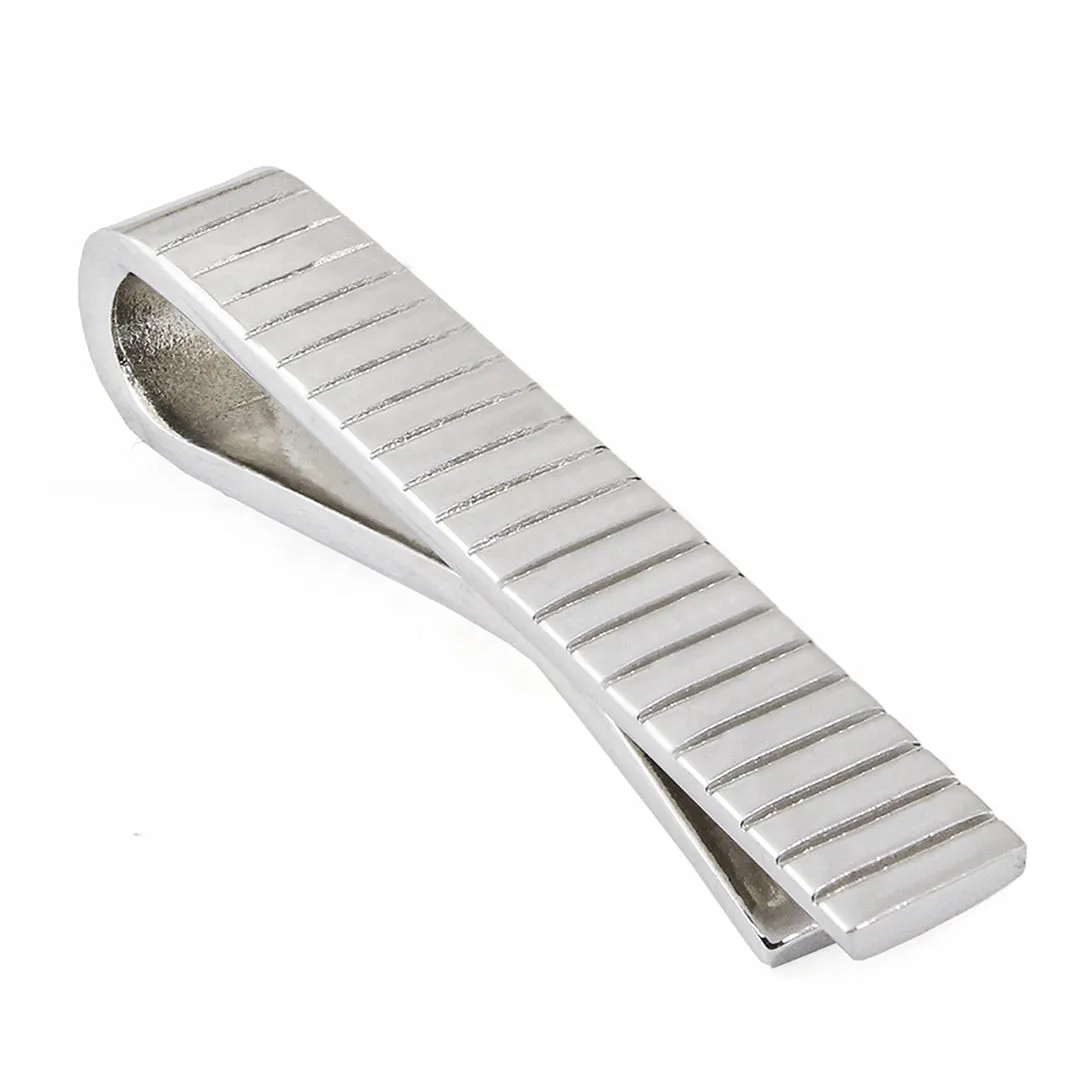 Peluche Horizontal Silver Super Sleek Tie Pin