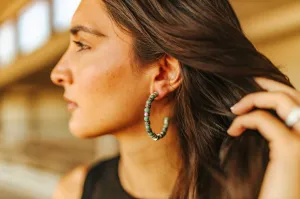 Turquoise Beaded Hoop Earrings