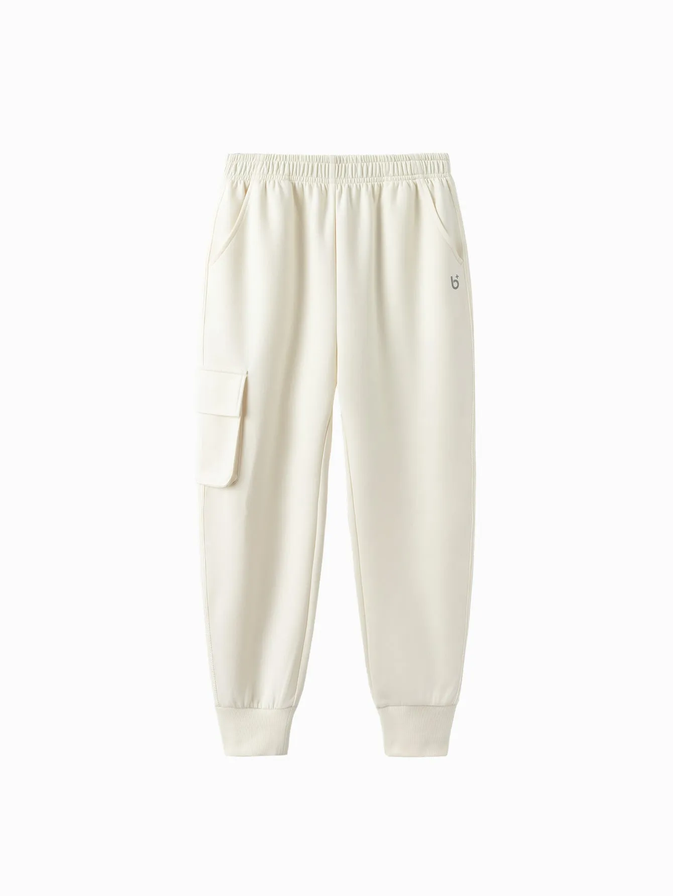 Unisex Daily Life Cream White Solid Color Trousers