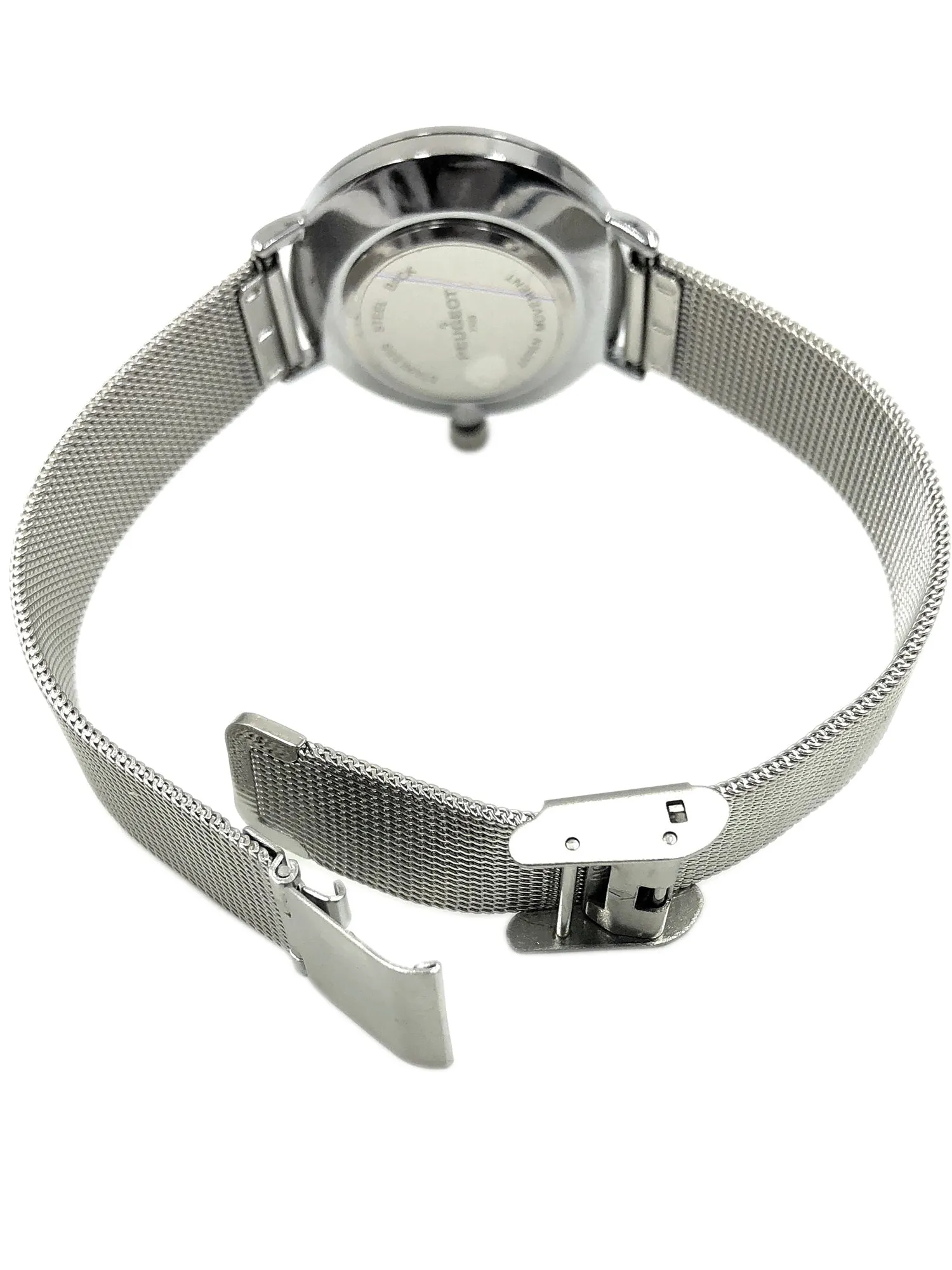 Women's 30mm Blue Sleek Stainless Steel Mesh Band Watch